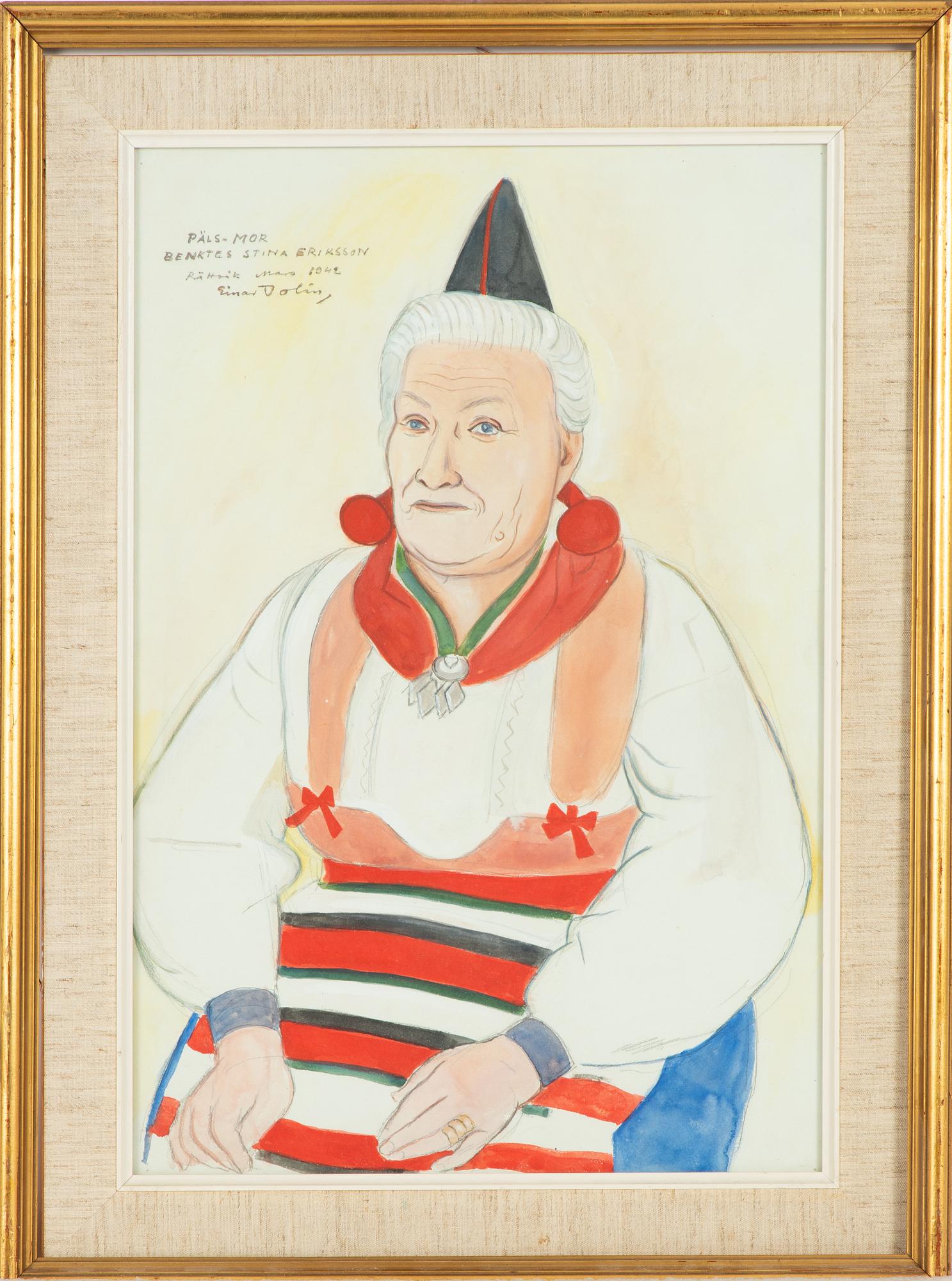 Einar Jolin,  "Päls-mor", Benktes Stina Eriksson.