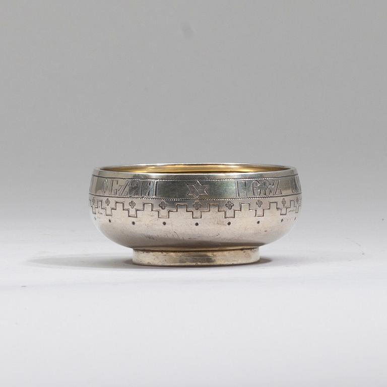 SALTKAR, förgyllt silver, Ryssland, S.Petersburg 1800-talets slut.