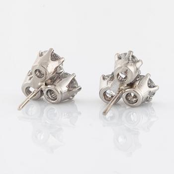 A pair of old cut diamond earrings.