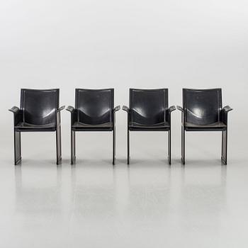 FOUR CHAIRS "KORIUM" TITO AGNOLI FOR MATTEO GRASSI.