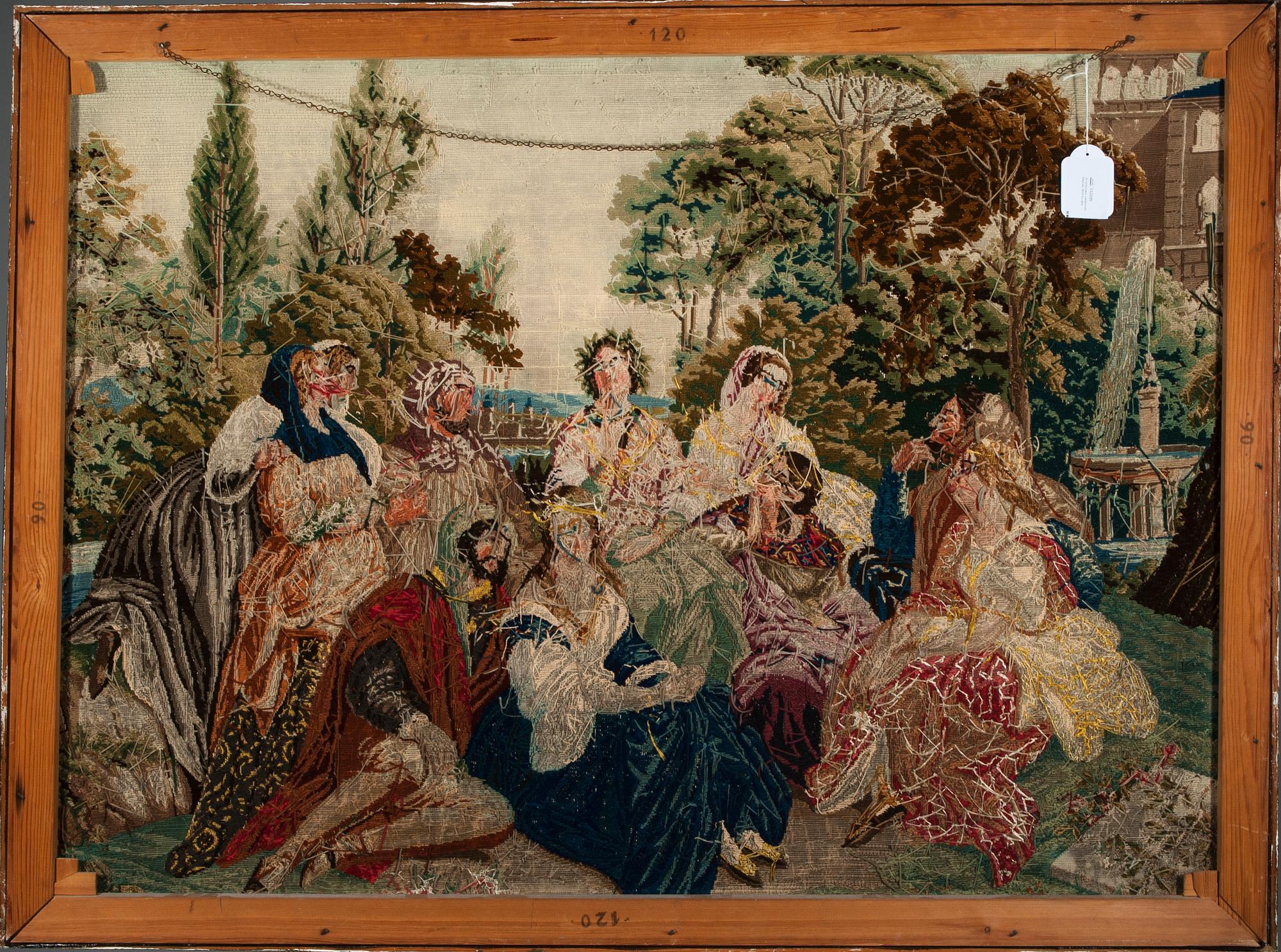 BRODERI, petit point, 1800-talets slut.