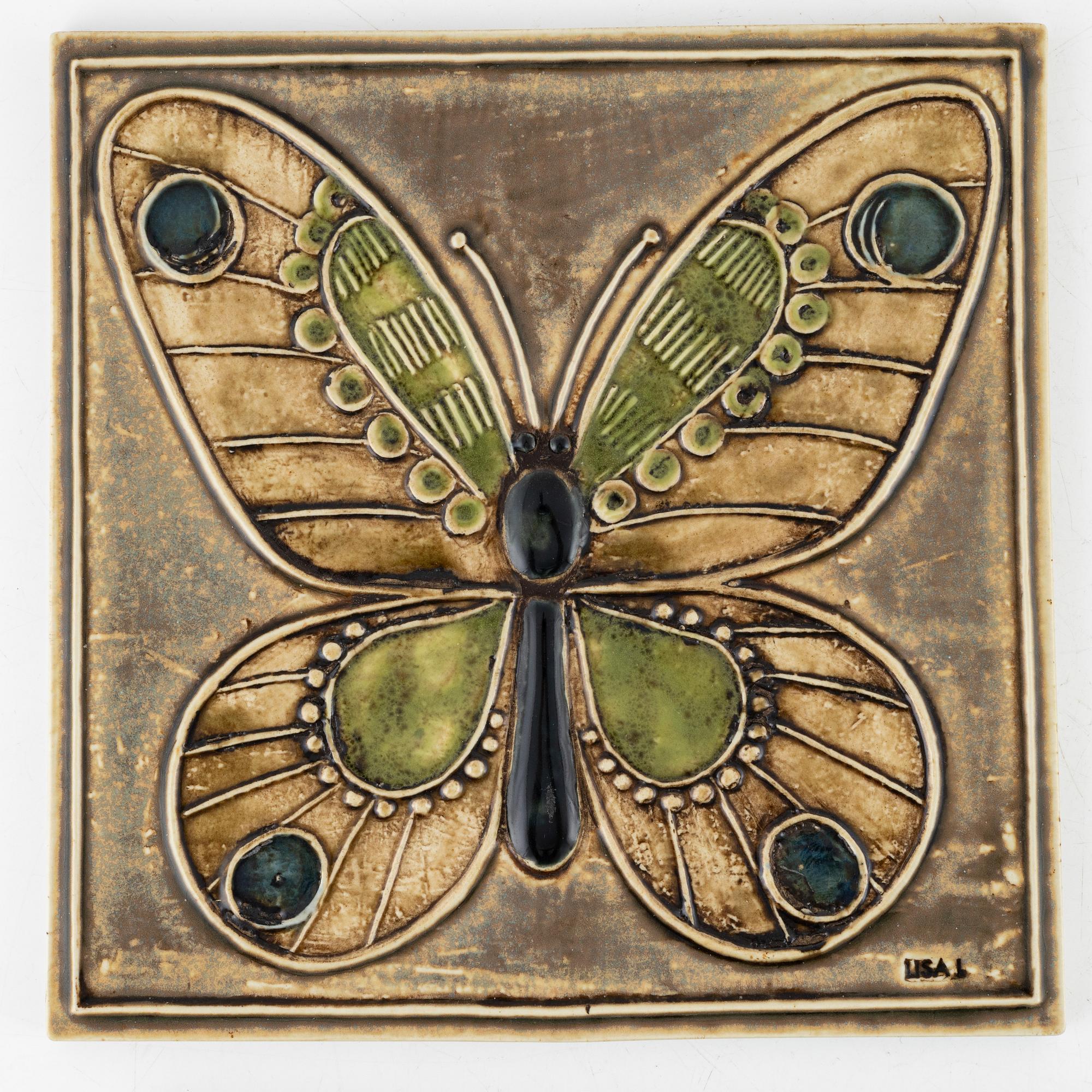 Lisa Larson, väggreliefer, 4 st, Gustavsberg.