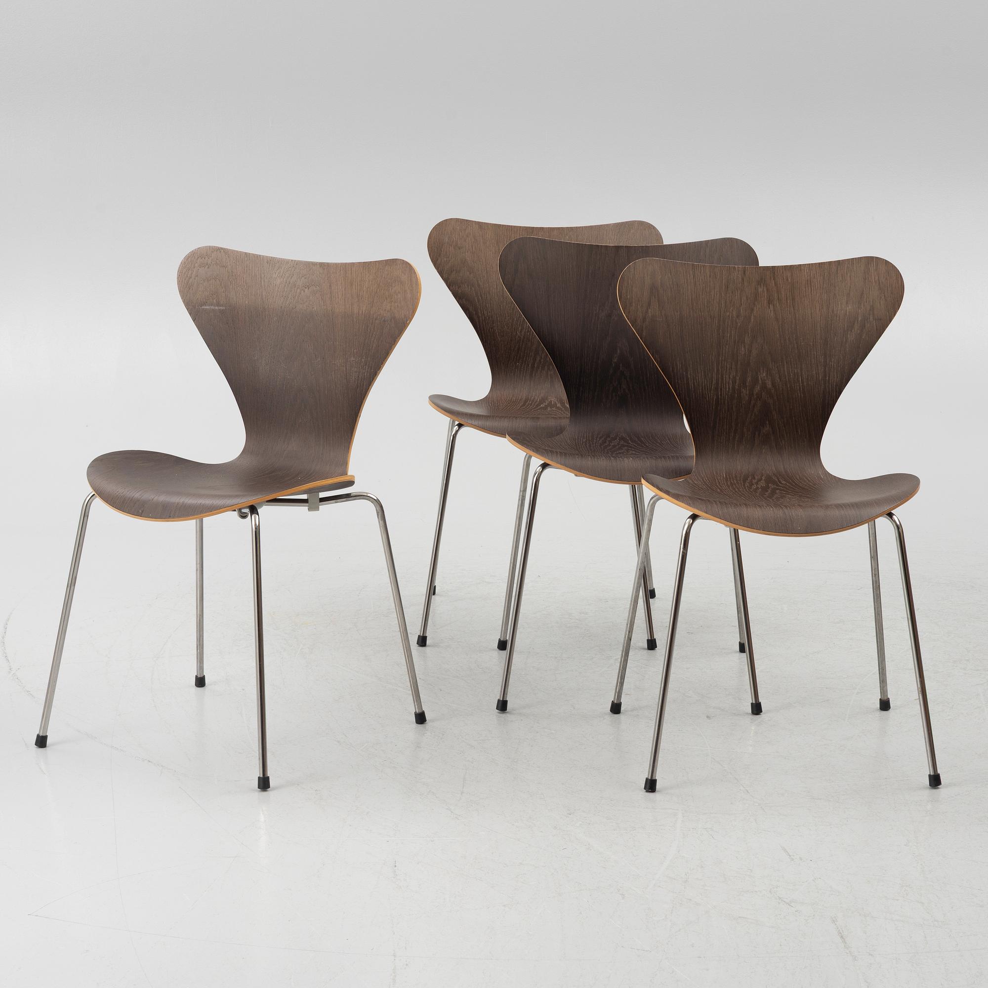Arne Jacobsen, chairs, 4 pcs, "The Seven", Fritz Hansen.