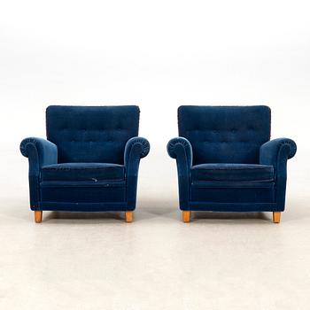 Armchairs, a pair, "Helsingborg" by DUX, 1950s.