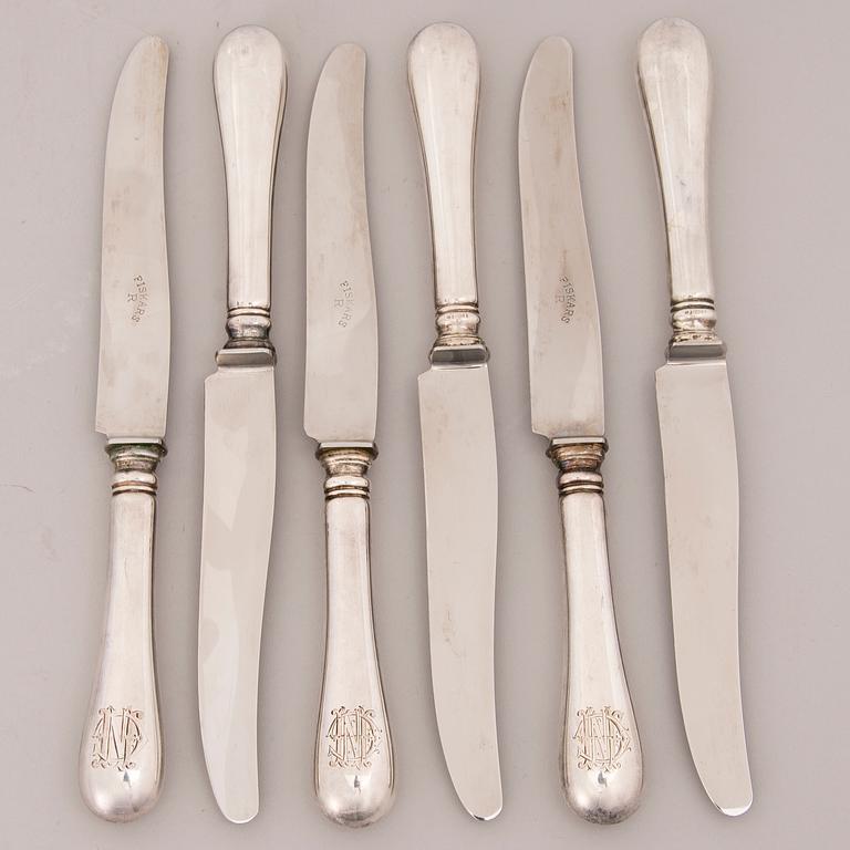 CUTLERY SET, 12 pcs, RNJ Lassen Germany, turn of the century 1900.