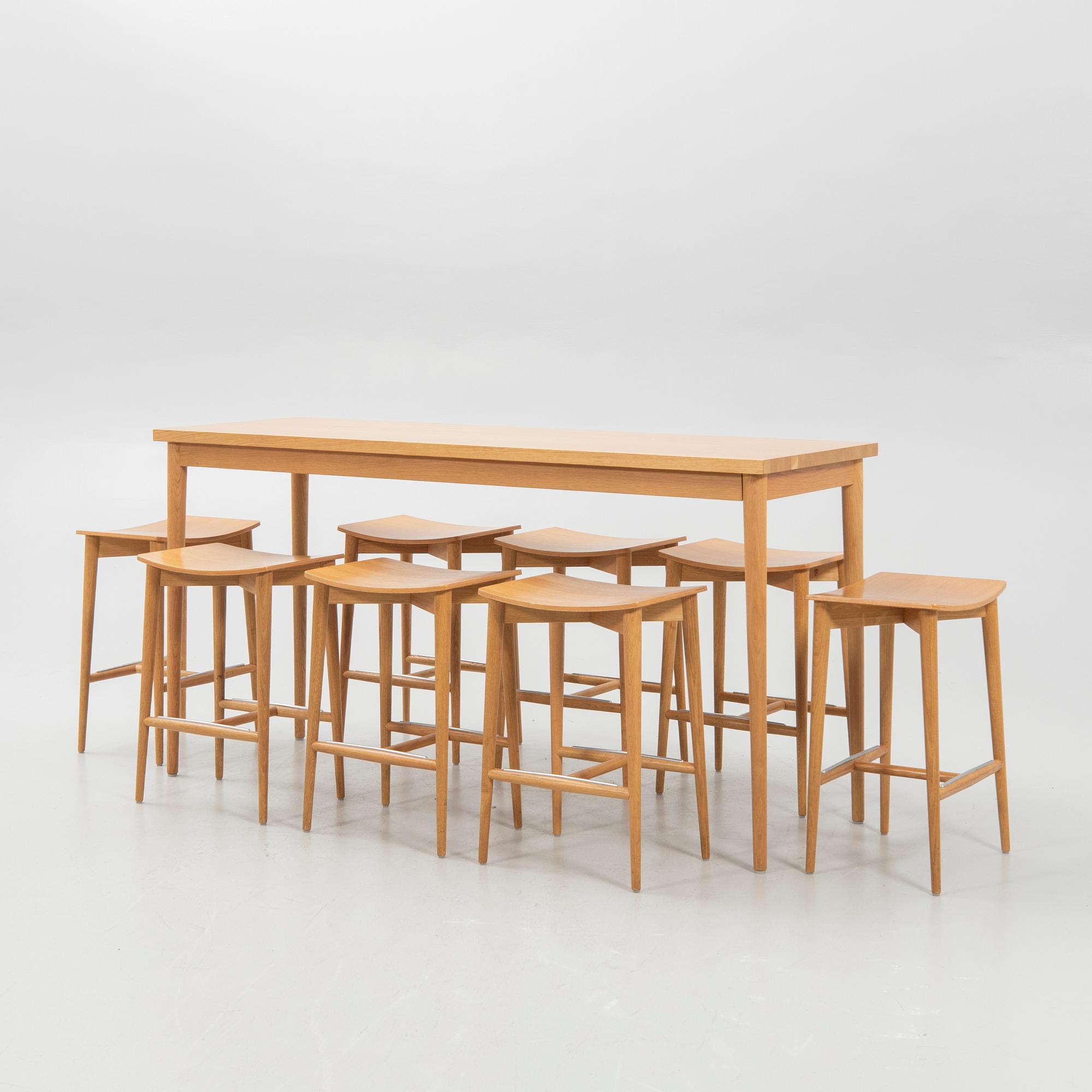 Jonas Lindvall, Bord samt pallar, 9 delar, "Oak", för Skandiform.