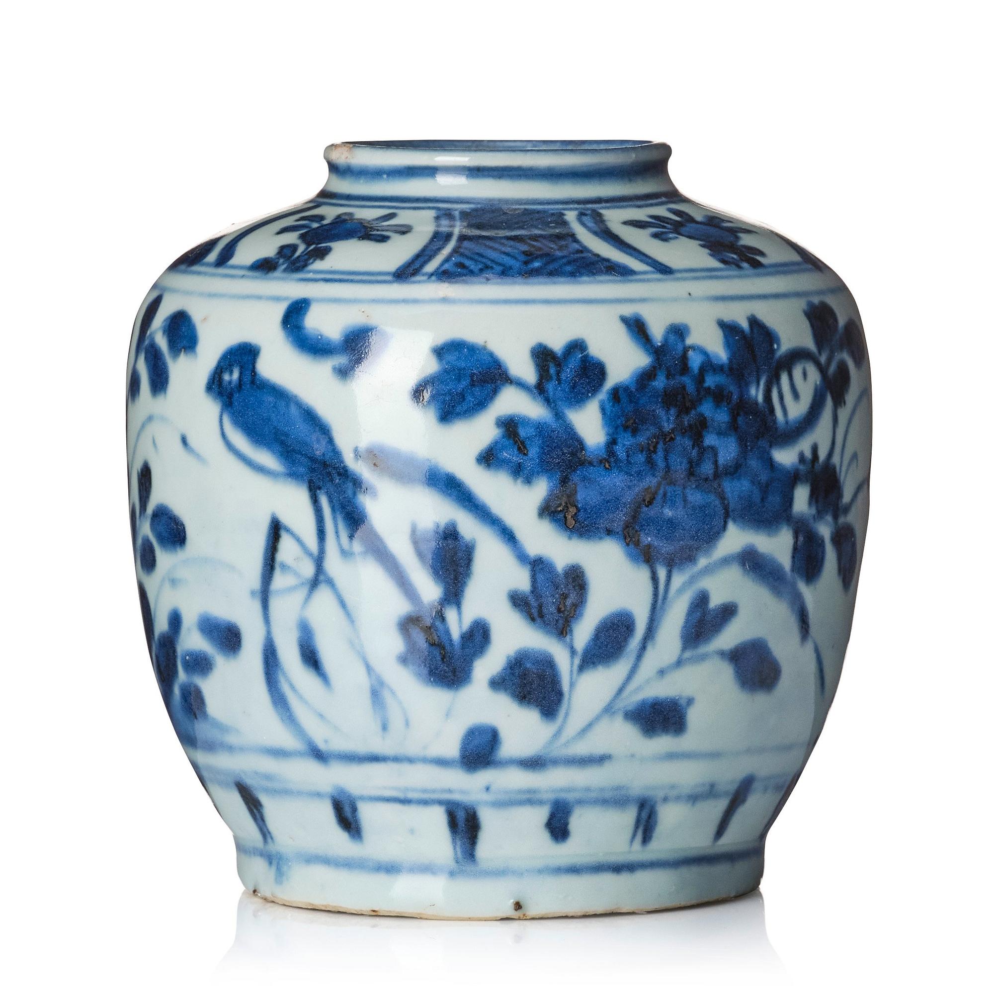 A blue and white jar, Ming dynasty (1368-1644).