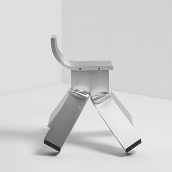 David Taylor, a unique stool, "Aluminium Stool (Banjo)", Studio Mellösaverken, Sweden, 2025.