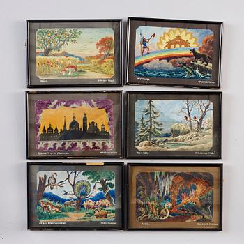 ENOCH RIGNÉR, tillskrivna, gouacher, 33 st, 1920-tal.