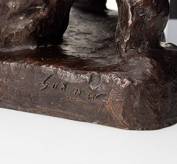 Gudmar Olovson, sculpture. Signed. Numbered. Foundry mark. Bronze, height 61 cm, length 46 cm.