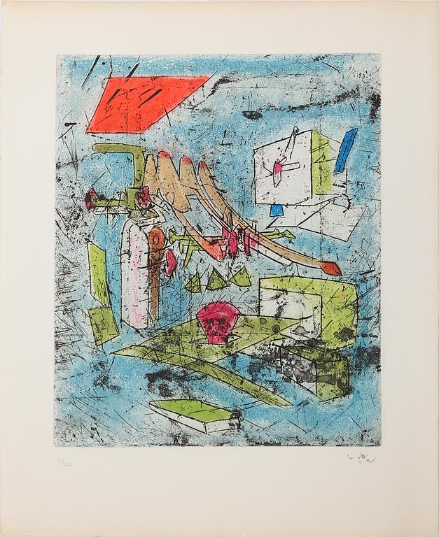 ROBERTO MATTA, 2 st färgetsningar, signerade och numrerad 71/100.