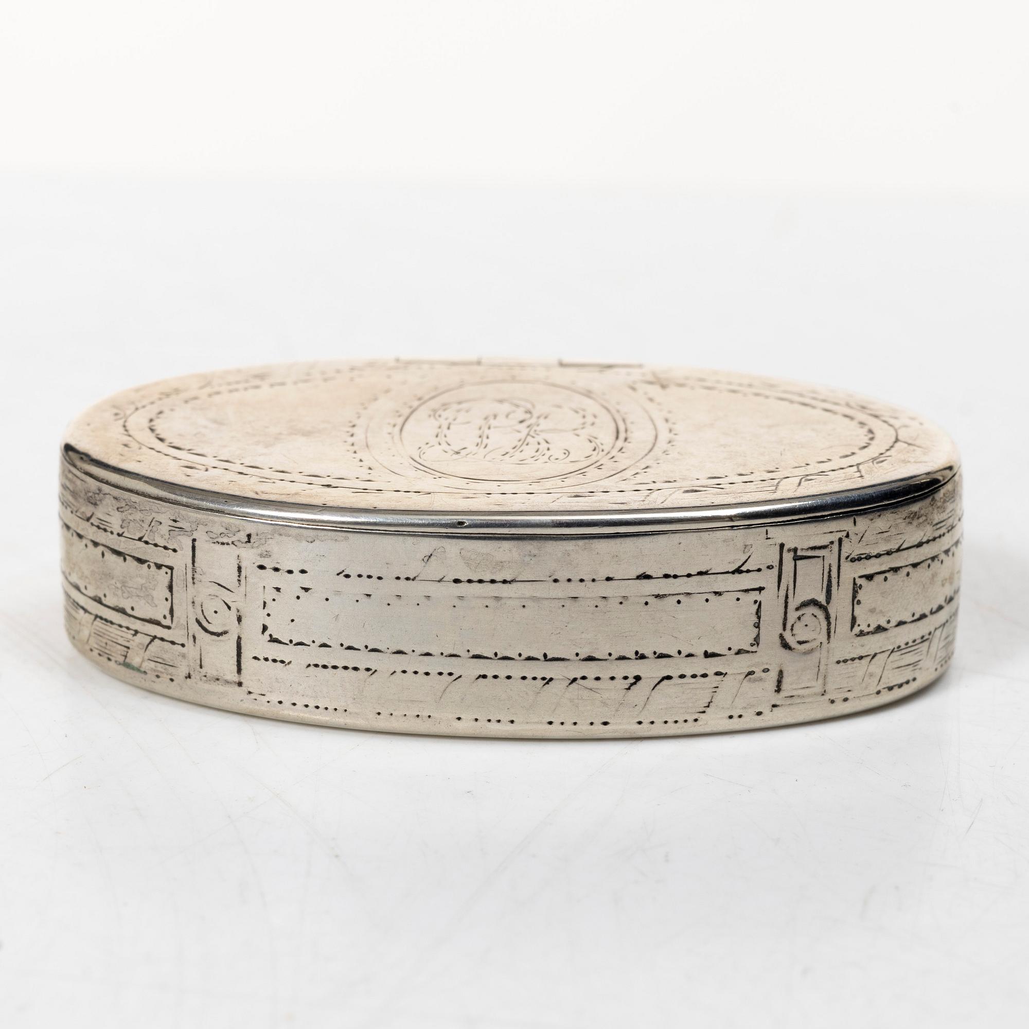 Box, silver, Erik Sorssell, Stockholm 1794.