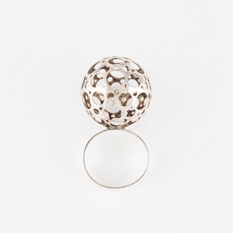 Liisa Vitali and probably Victor Jansson, earrings and ring, silver.