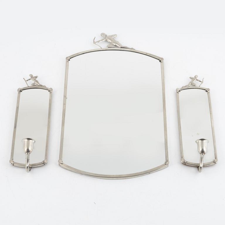 A mirror with sconces, 1920's/30's.