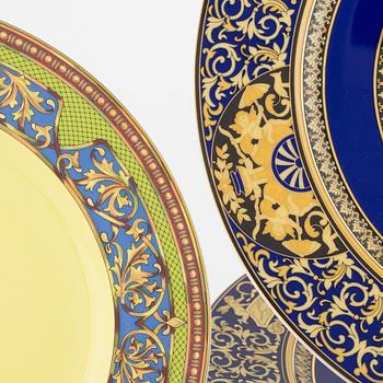 Versace, service parts, 13 pieces, "Medusa Blue" and "Russian Dream", porcelain, Rosenthal, Germany.