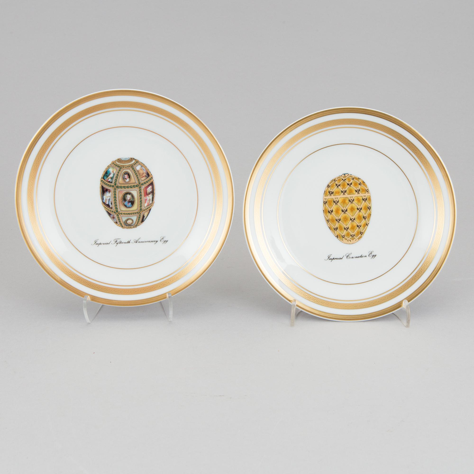 Four porcelain small dishes "Fabergé" from Limoges France.