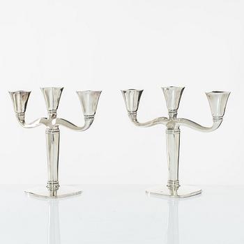 Candelsticks, a pair, silver, first half/mid 20th Century.