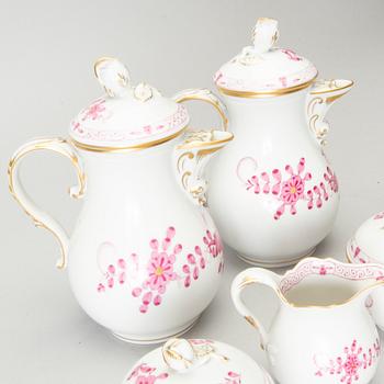 SERVISDELAR, porslin, 6 delar, Meissen, "Indische malerei", 1900-talets andra hälft.