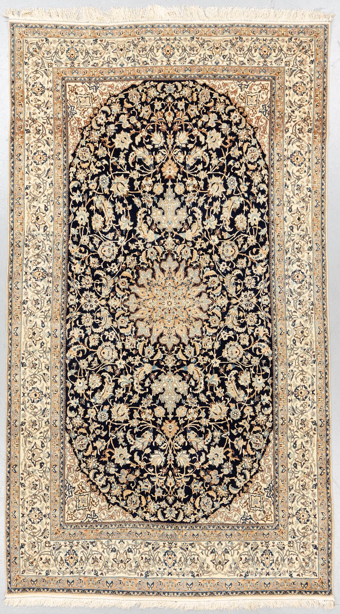 A carpet, Nain, part silk, so called 6 LAA, ca 280 x 157 cm.