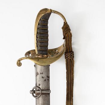 Sabel, svensk, m/1859 för infanteriofficer, med balja.