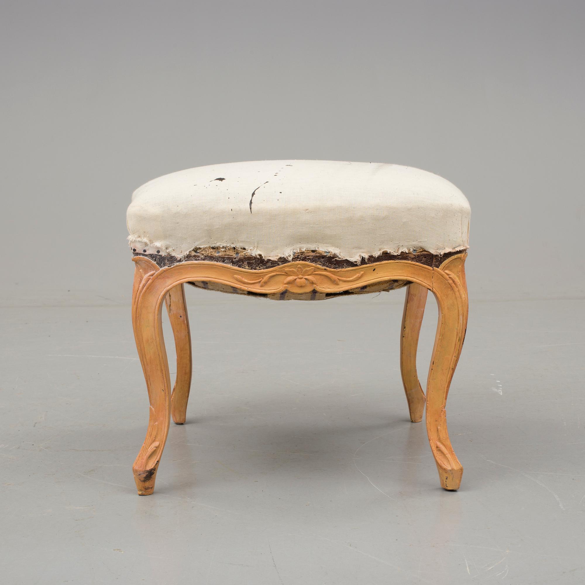 TABURETT, rokoko. 1700-/1800-tal.