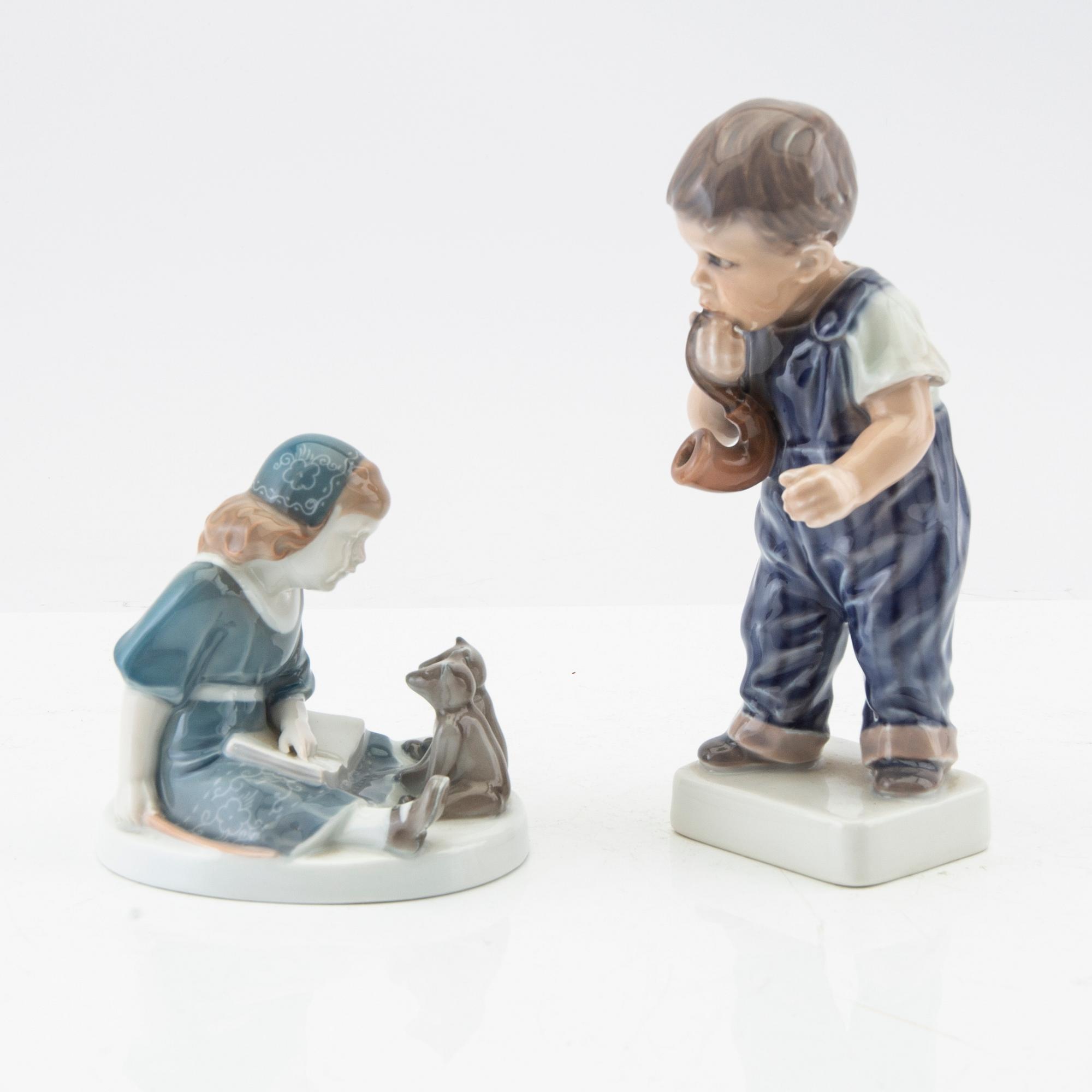 Figuriner 6 st Hutchenreuther/Dahl Jensen/Rosenthal 1900-talets mitt porslin.