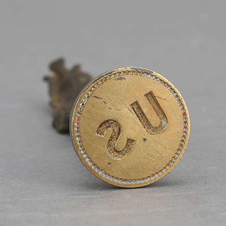 SIGILLSTÄMPEL, mässing, brons, delvis Egypten och möjligen forntida.