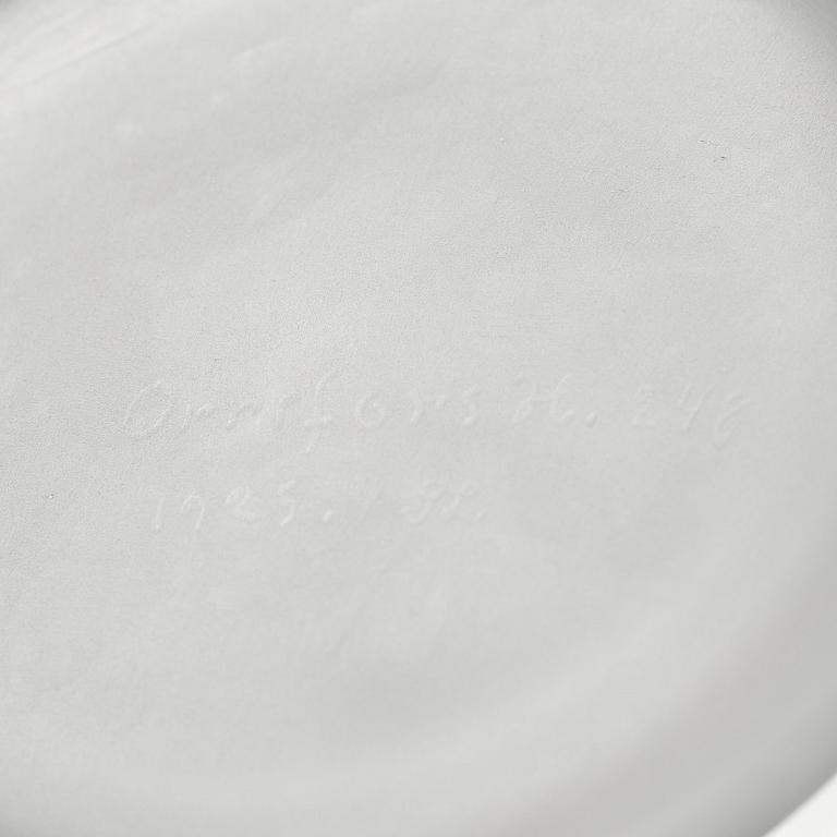 Edward Hald, a Swedish Grace "Fyrverkeri" (Fireworks) engraved glass bowl with a plate, Orrefors, Sweden, 1925, model 248.
