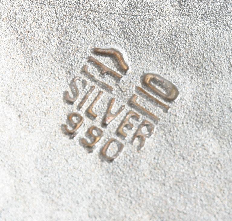 ASKAR MED LOCK, 2 st, silver, Kina.