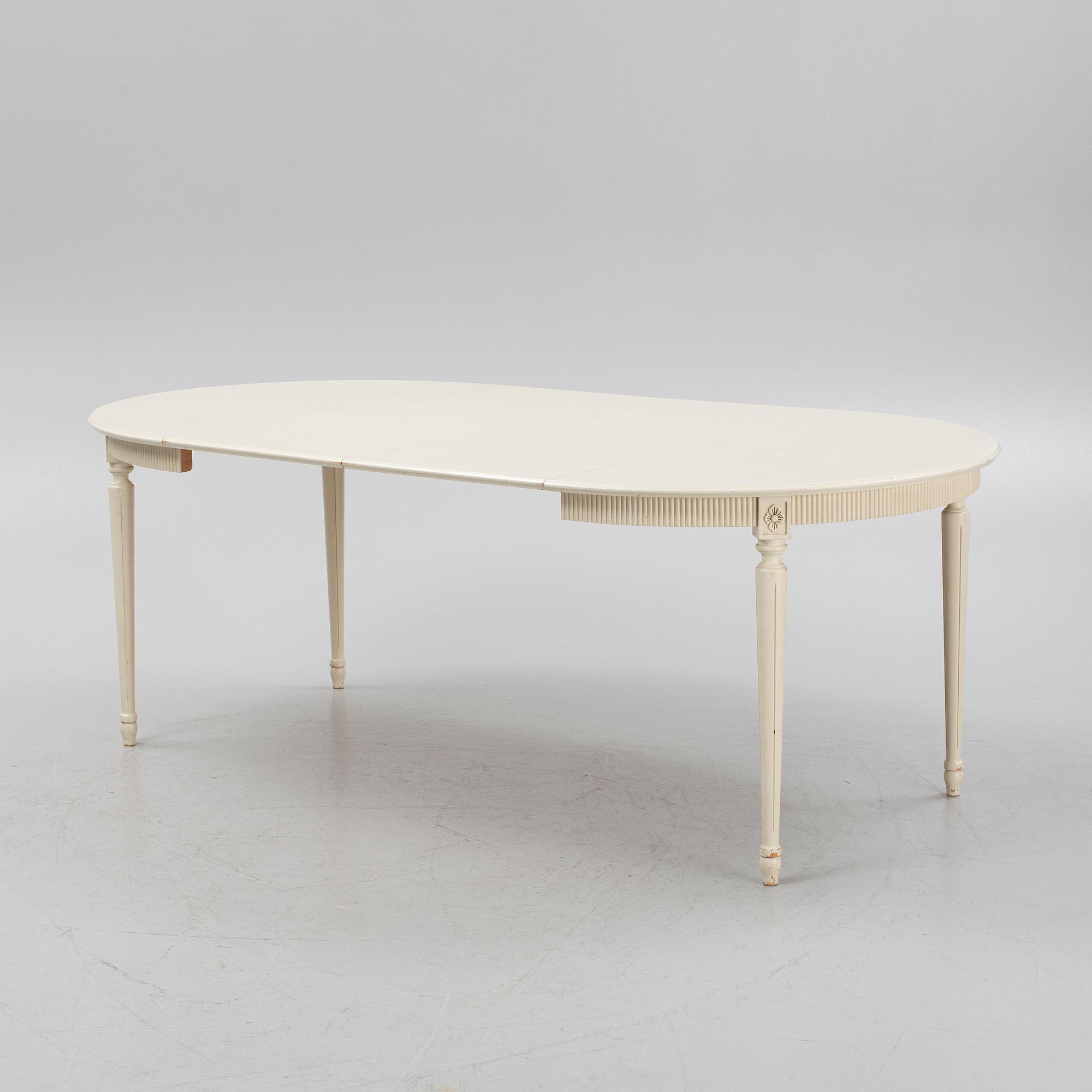 A Gustavian style dining group, mid 20th Century.