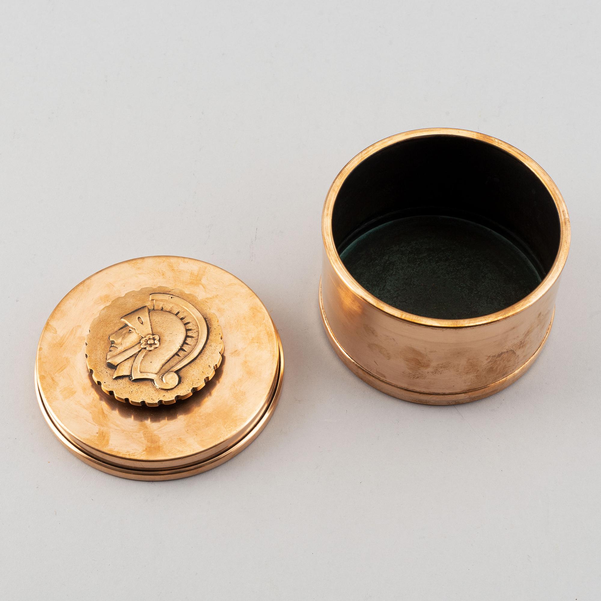 A 1920's/30's bronze tobacco box from Nils Johan.