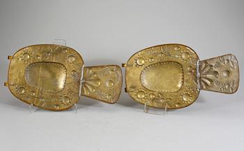 LJUSLAMPETTER, ett par, mässing, barockstil, tidigt 1900-tal.