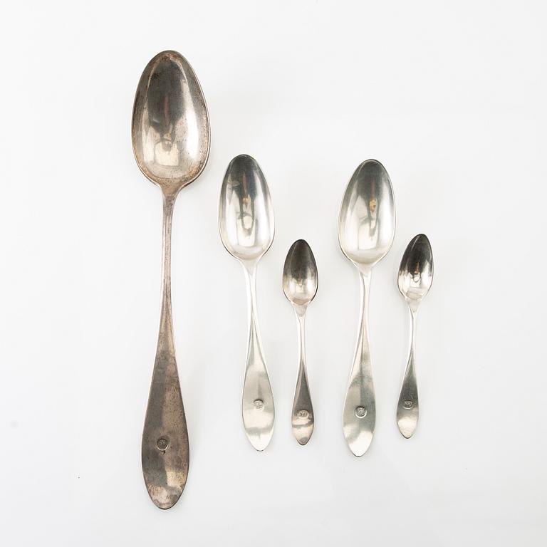 Johan Malmstedt, cutlery 19 dlr silver, Gothenburg 1797-1806.