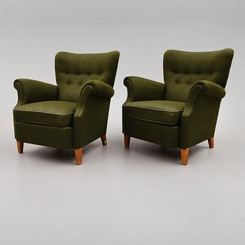 FÅTÖLJER, 1 par, 1900-talets mitt.