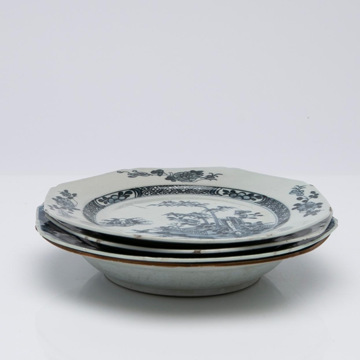 Tallrikar, 4 st, Kina, Qianlong (1736-95).