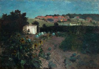 247. Frits Thaulow, Evening landscape at Pas de Calais.