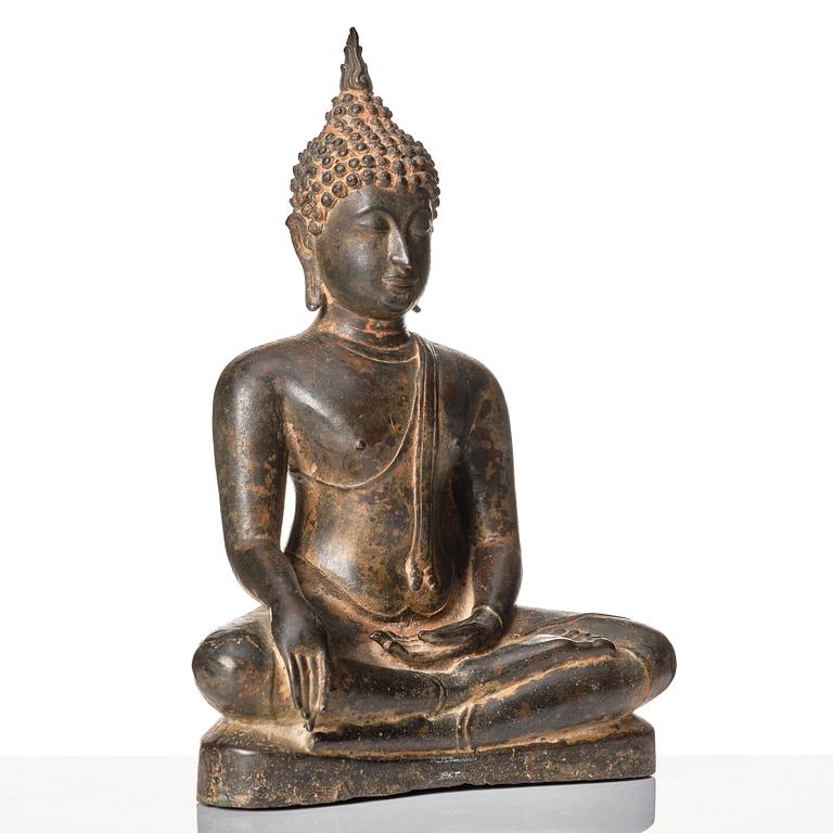 Buddha Shakyamuni, brons Thailand/Siam, troligen Lanna, 1700-tal.