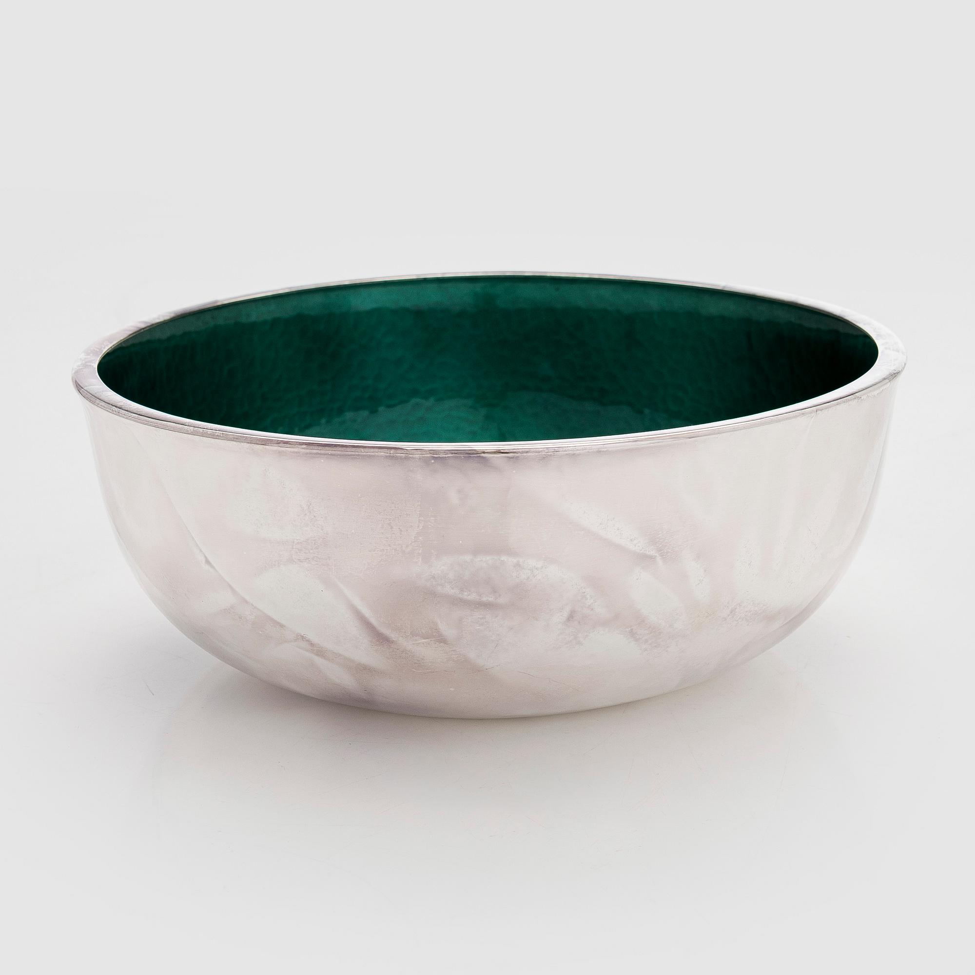 A sterling silver and enamel bowl, maker's mark of A. Tillander, Turku 2005.