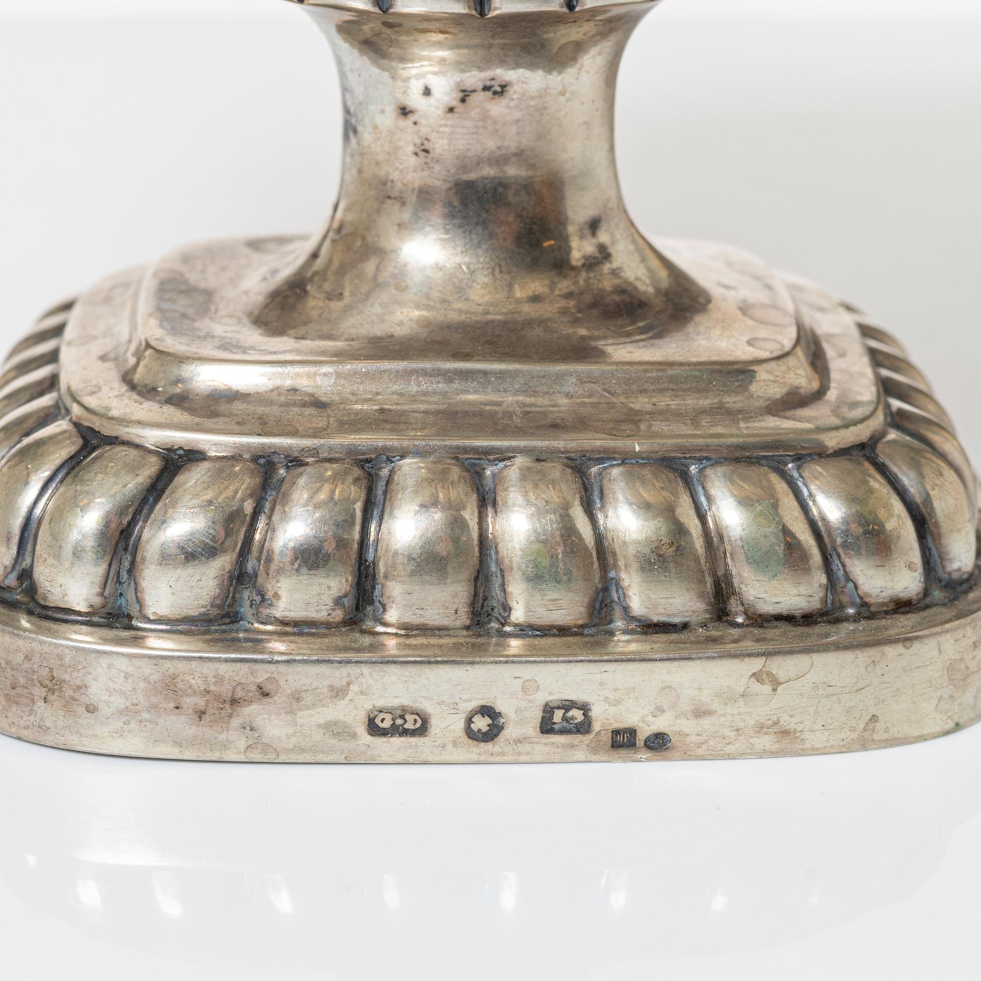 Confectionery bowl and cream jug, low-grade silver, Empire, 19th Century.