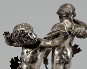 FIGURINER, vitmetall, 1800-tal.