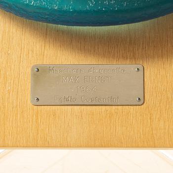 Max Ernst, sculpture, glass, "Maschera di uccello", Egidio Costantini, Italy, designed in 1964.