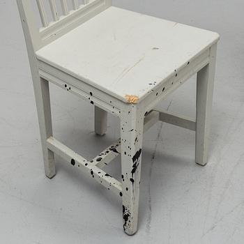 Eight 19th century painted chairs.