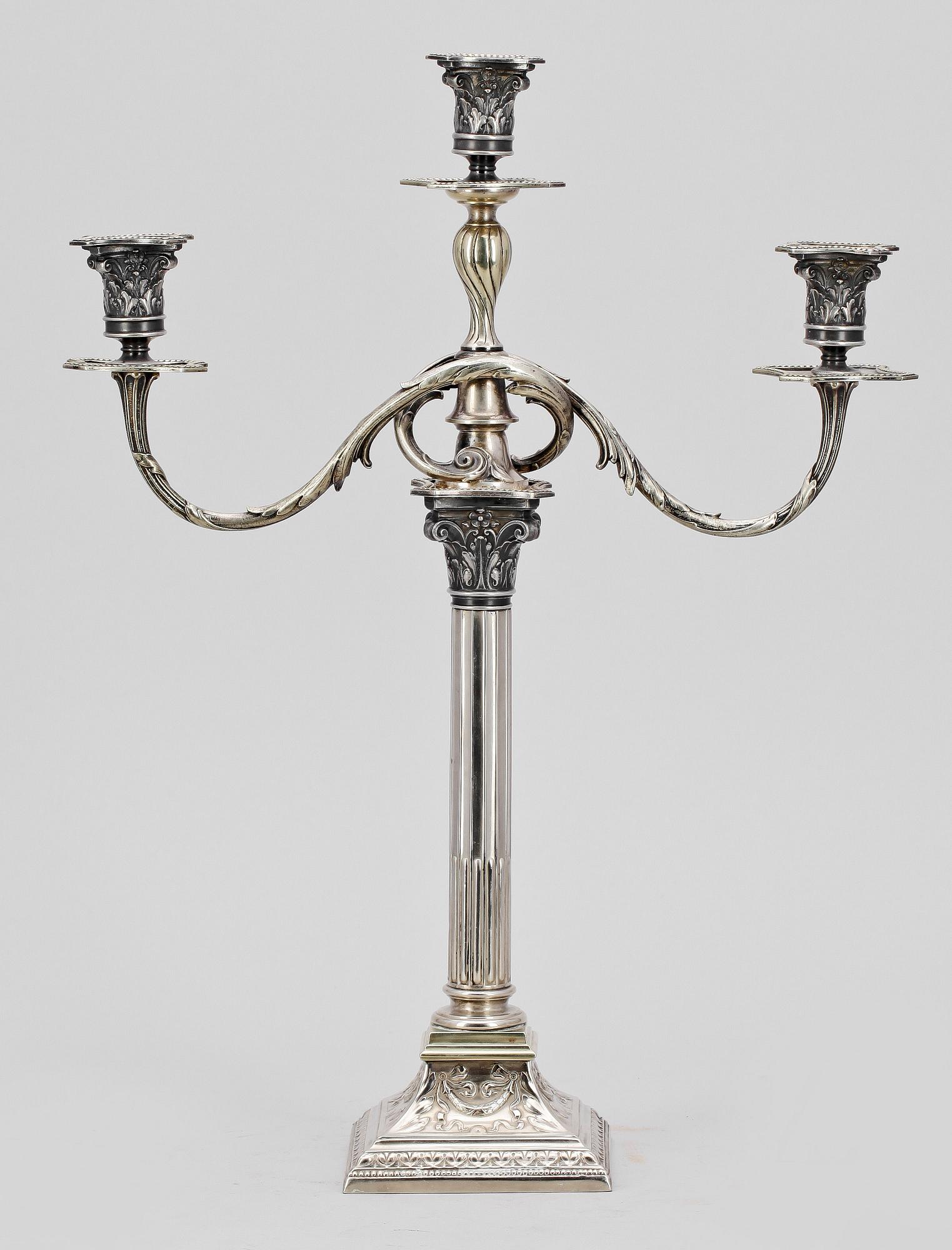 KANDELABER, nysilver, Würtembergische Metallwaren Fabrik (WMF), sekelskiftet 1900.