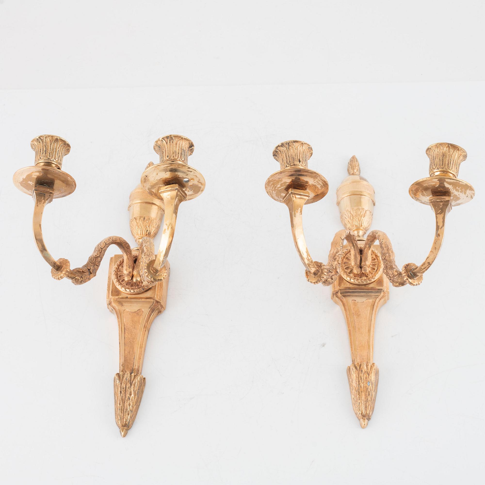 Appliquer, ett par, för två ljus, Ryssland, sent 1700-tal, Louis XVI.