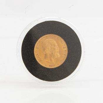 Gold coin Sweden, Oscar II 10 kr, 1901.