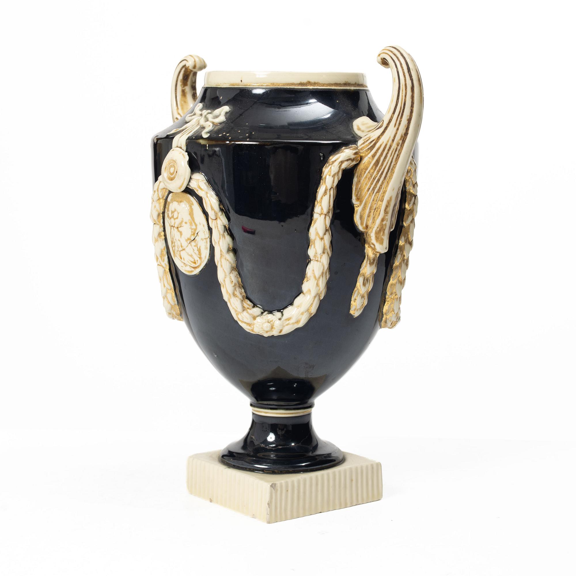A faience vase, probably Marieberg, late 18th Century.