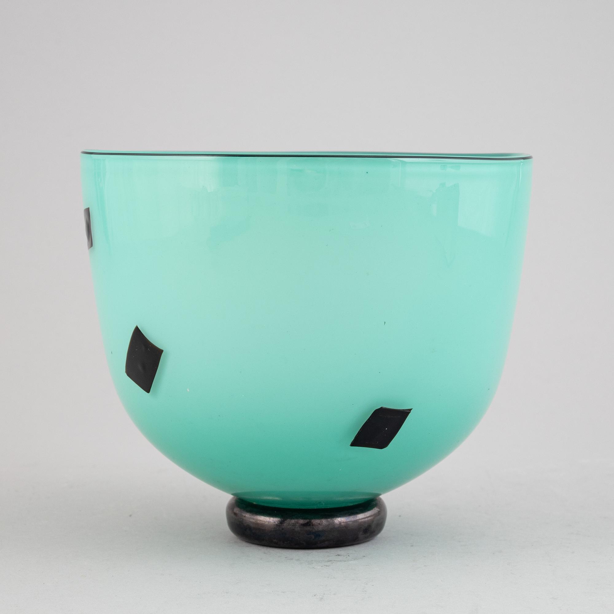 Ann Wåhlström, skål, glas, signerad, unik, 1981.