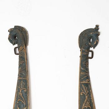 Lokor, ett par, Allmoge, troligen Hälsingland, 1700-tal.