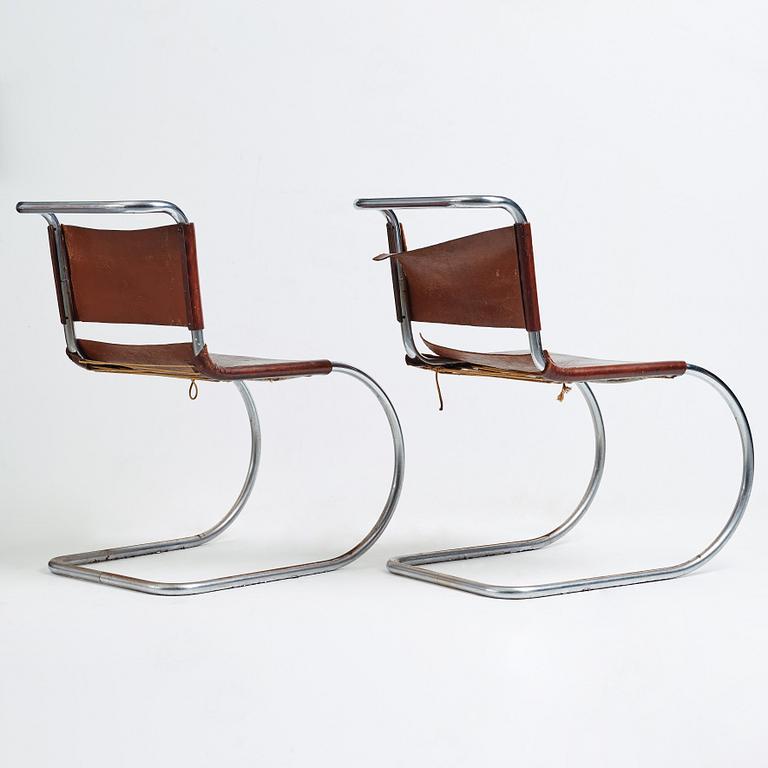 LUDWIG MIES VAN DER ROHE, a pair of "MR 10" armchairs, Berliner Metallgewerbe Josef Müller or Bamberg Metallwerkstatten.