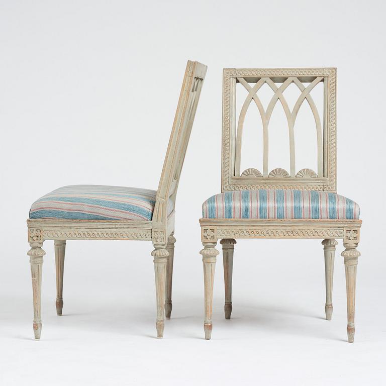 A pair of late Gustavian chairs by M Lundberg (1775-1812).